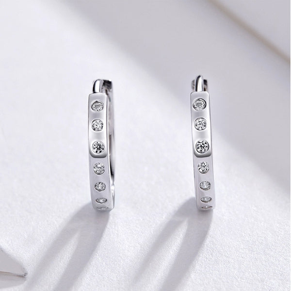 925 Sterling Silver Korean Style Zircon Earrings For Women