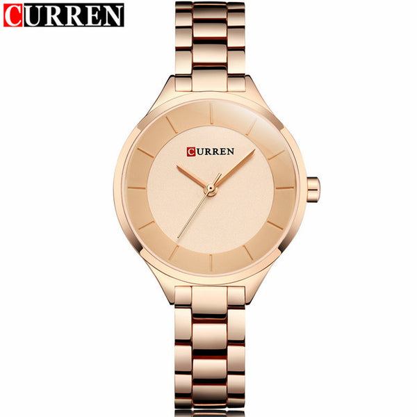 Curren Women Watches Luxury Gold Black