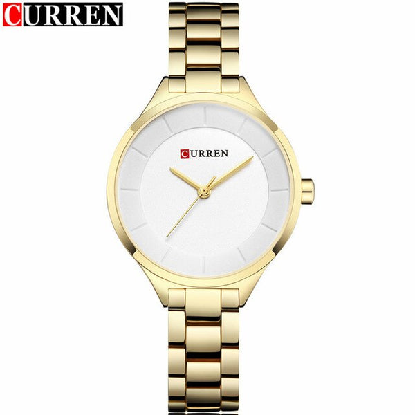 Curren Women Watches Luxury Gold Black