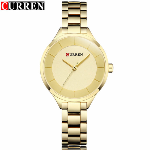 Curren Women Watches Luxury Gold Black