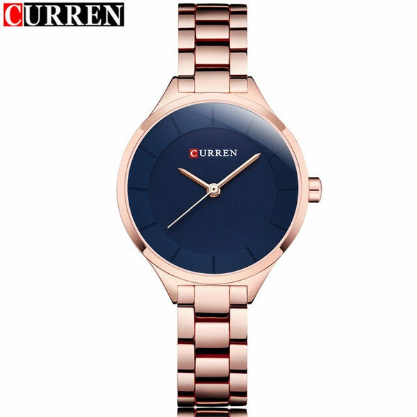 Curren Women Watches Luxury Gold Black