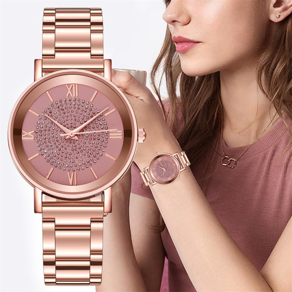 Women Watches Luxury Starry Sky Rose Gold