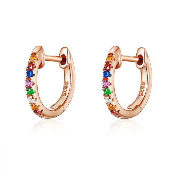 Hot Sale 925 Sterling Silver & Gold Color Small Circle Hoop Earrings For Women Birthday