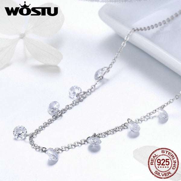 NEW Design 925 Sterling Silver Sparkling CZ Chokers Necklace For Women Hot Fashion