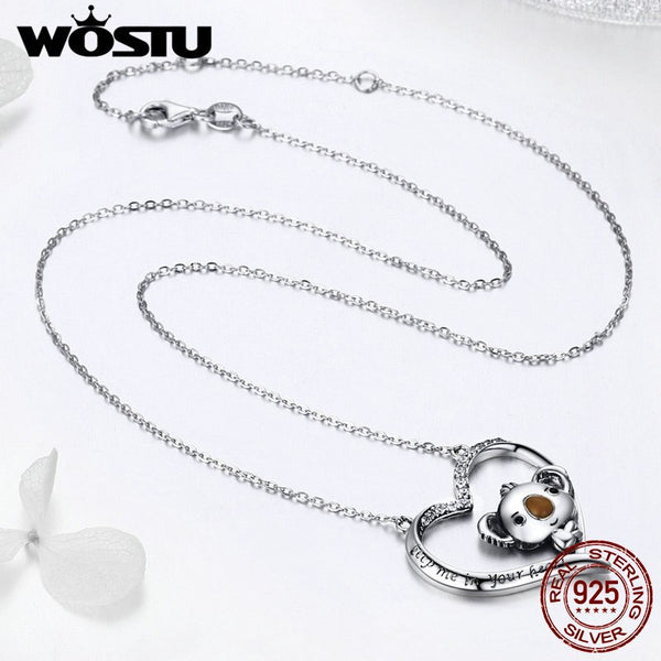 High Quality 925 Sterling Silver Cute koala Pendant Necklace For Women