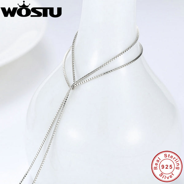 Hot Sale 45cm Real 925 Sterling Silver  Chains Adjustable Necklaces Fit For Pendant Charm For Women