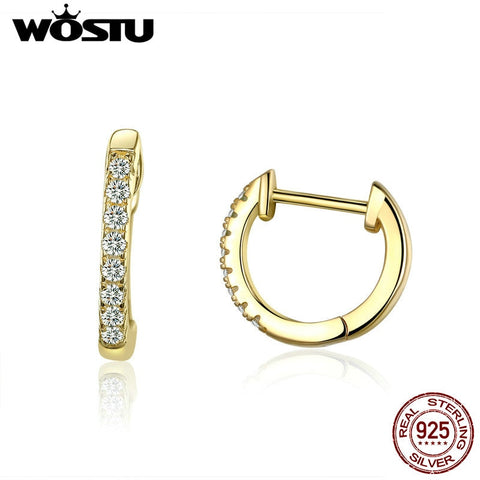 Hot Sale 925 Sterling Silver & Gold Color Small Circle Hoop Earrings For Women Birthday