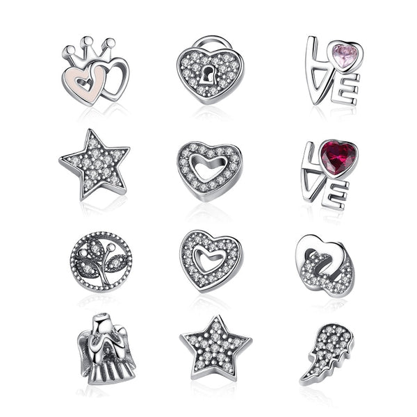 New Style Authentic 925 Sterling Silver Forever Hearts Petites Charm Fit Original Floating  Necklace DIY Jewelry