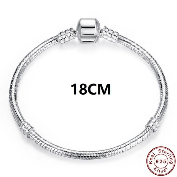 Original 100% 925 Sterling Silver Snake Chain Bracelet Bangle for Women