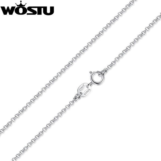 Hot Sale 925 Sterling Silver Link Chains Necklaces Fit For Pendant Charm For Women