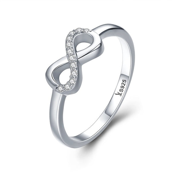 New  925 Sterling Silver Infinity Forever Love Finger Ring for Women Or Girl